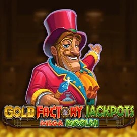 Gold Factory Jackpots Mega Moolah slot icon by Aurum Signature Studios, available at OnlySpins Casino